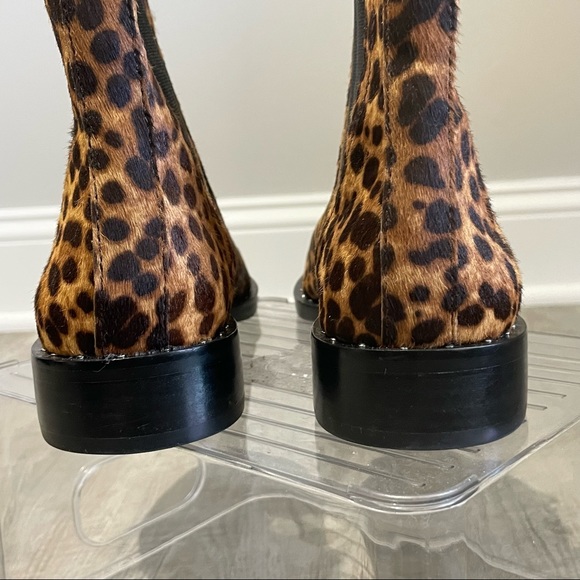 Rebecca Minkoff Sabeen Too Leopard Calf Hair Studded Bootie NWT - Size 8.5 - Picture 8 of 11